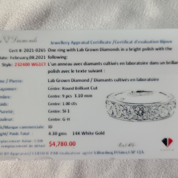 14K White Gold 1 Carat Diamond Anniversary Band - Picture 9 of 9